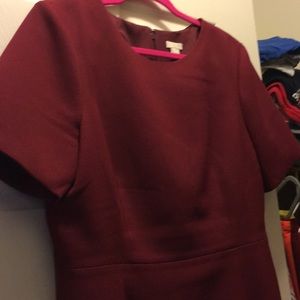 Structured J.Crew Maroon dress